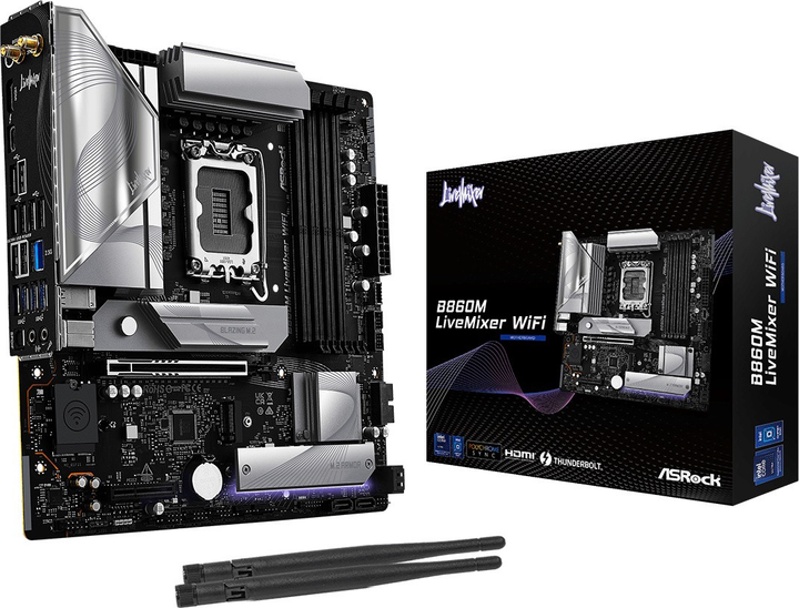 Płyta główna ASRock B860M LiveMixer Wi-Fi (s1851, Intel B860, PCI-Ex16) (90-MXBRT-A0UAYZ) - obraz 6