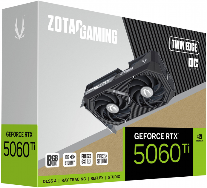 Karta graficzna Zotac PCI-Ex GeForce RTX 5060 Ti GAMING Twin Edge OC 8GB GDDR7 (128bit) (2602/28000) (HDMI, 3 x DisplayPort) (ZT-B50610H-10M) - obraz 6