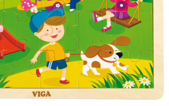 Zestaw drewnianych puzzli Viga na podkładce Cztery pory roku - Wiosna 51269 (6934510512699) - obraz 2