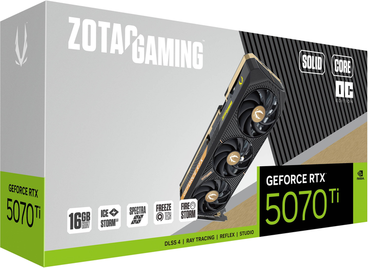 Відеокарта Zotac PCI-Ex GeForce RTX 5070 Ti GAMING SOLID CORE OC 16GB GDDR7 (256bit) (2482/28000) (HDMI, 3 x DisplayPort) (ZT-B50710J2-10P) - зображення 7