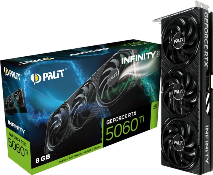 Відеокарта Palit PCI-Ex GeForce RTX 5060 Ti Infinity 3 8GB GDDR7 (128bit) (2572/28000) (HDMI, 3 x DisplayPort) (NE7506T019P1-GB2062S) - зображення 11