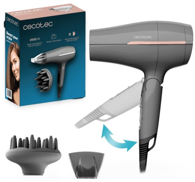 Фен Cecotec IoniCare Power&Go Heaven Grey (8435782188196) - зображення 1