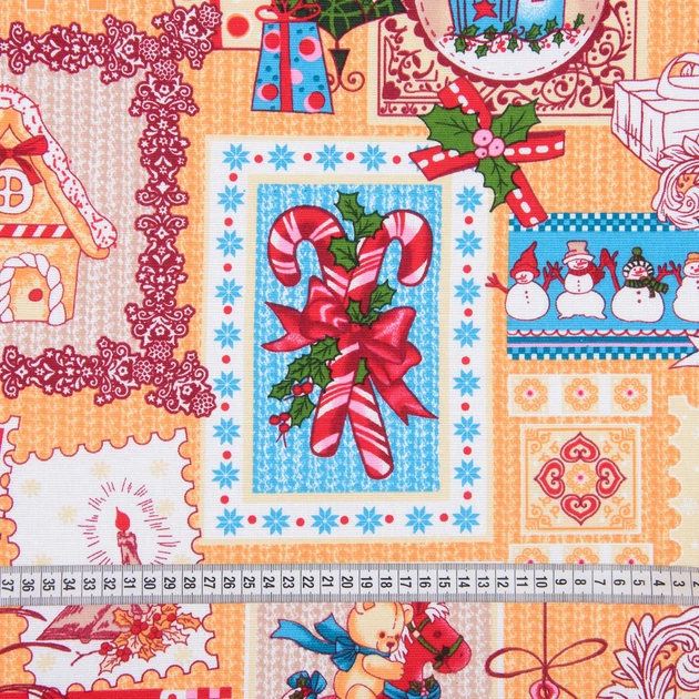 Ткань скатертная рогожка Новогодняя (160г/м.кв150см пог.м) 183775 - изображение 3