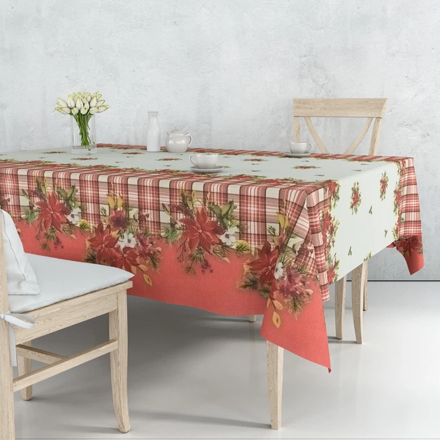 Новогодняя ткань лонета Пуансетия купон крем (170г/м.кв140см пог.м) 172817 - Фото 5 Новогодняя ткань лонета Пуансетия купон крем (170г/м.кв140см пог.м) 172817 - изображение 5