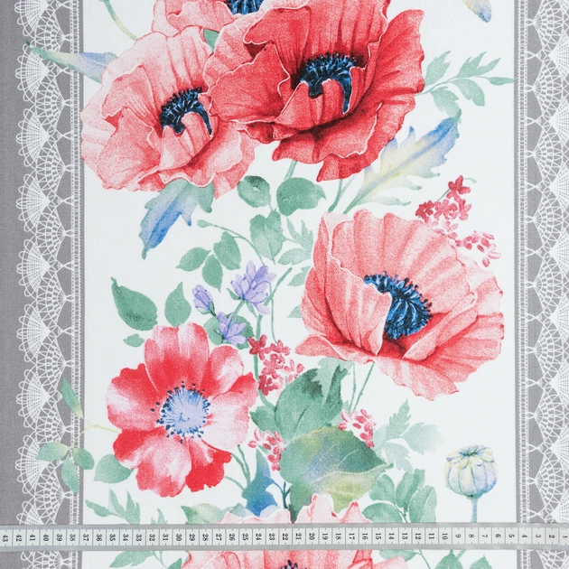 Ткань дорожка столовая маки (210г/м.кв50см пог.м) 153593 - изображение 3