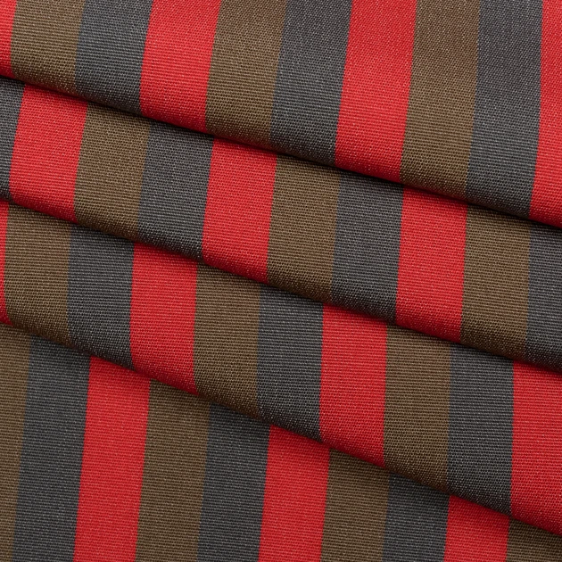 Ткань дралон полоса /TRICOLOR красная, табак, серая (190г/м.кв160см пог.м) 94131 - Фото 1 Ткань дралон полоса /TRICOLOR красная, табак, серая (190г/м.кв160см пог.м) 94131 - изображение 1