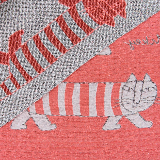 Ткань супергобелен Кот, фон коралловый (264г/м.кв150см пог.м) 176306 - изображение 4
