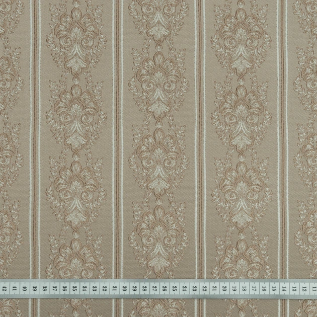 Ткань жаккард Лаурен полоса-вензель беж-розовый (295г/м.кв140см пог.м) 146837 - изображение 3