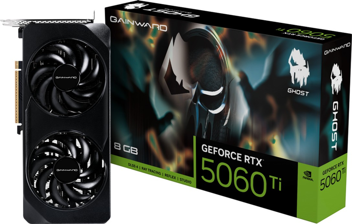 Відеокарта Gainward PCI-Ex GeForce RTX 5060 Ti Ghost 8GB GDDR7 (128bit) (2572/28000) (HDMI, 3 x DisplayPort) (NE7506T019P1-GB2062B) - зображення 10