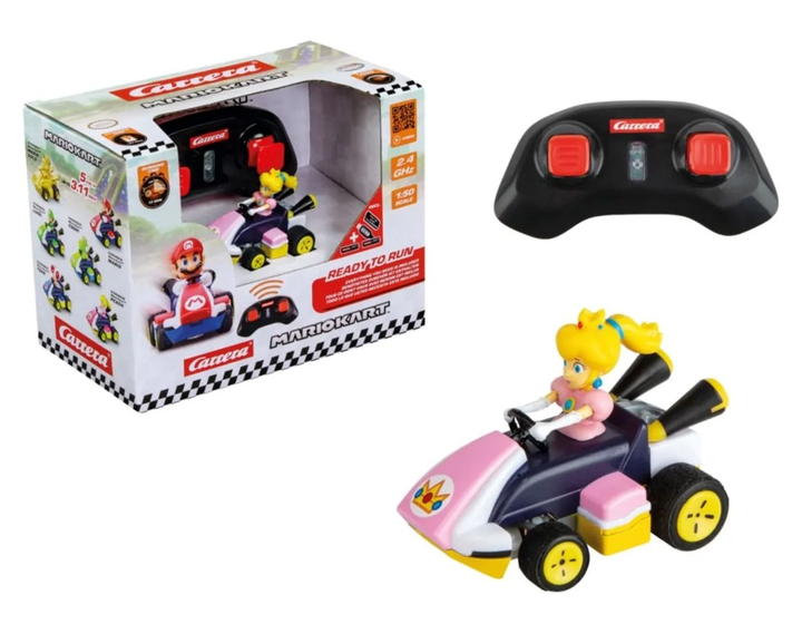 Samochodzik zdalnie sterowany Carrera 2.4 GHz Mario Kart Mini RC Peach (New Paperbox) 1:50 370430036 (9003150148425) - obraz 2