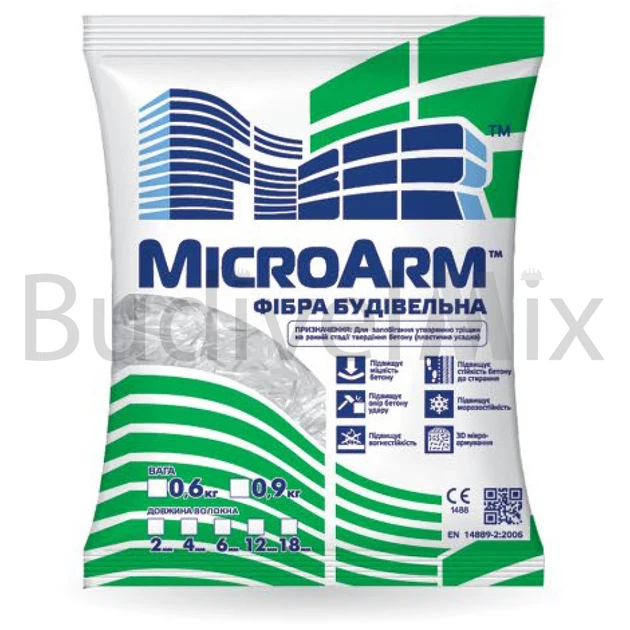 Фібра будівельна поліпропіленова MicroArm 12 мм 0,9 кг - Фото 1 Фібра будівельна поліпропіленова MicroArm 12 мм 0,9 кг - изображение 1