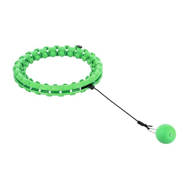 Hula-hop HMS PLUS SIZE z wypustkami i obciążnikiem zielony HHW12 (5907695553345) - obraz 1