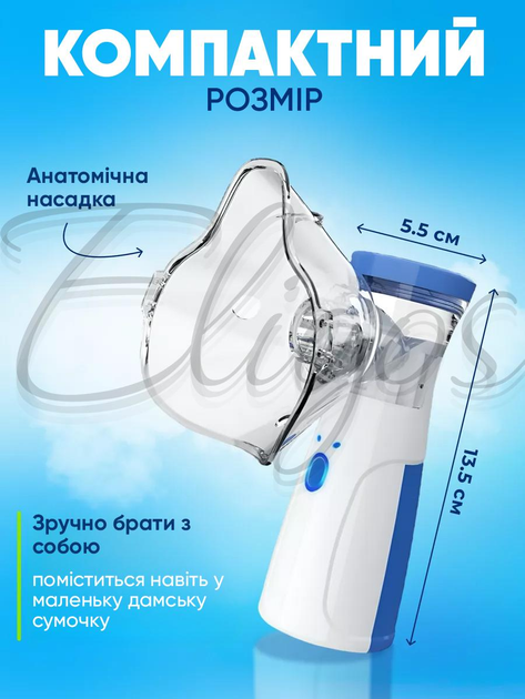 Портативный ультразвуковой ингалятор небулайзер Smart Mesh Nebulizer для детей и взрослых, ручной для дыхательной терапии - изображение 6