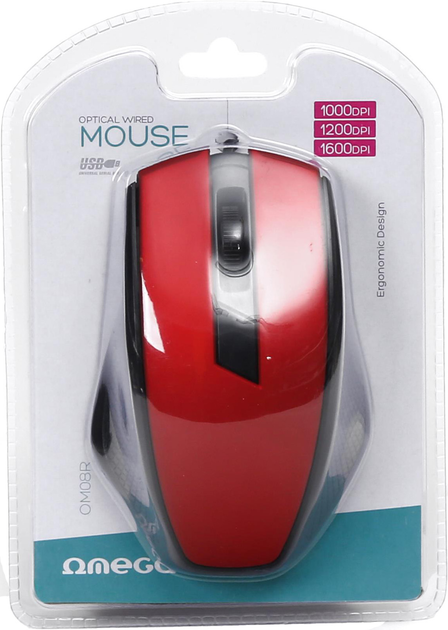 Mysz Omega OM-08 USB Black/Red (5907595455282) - obraz 5