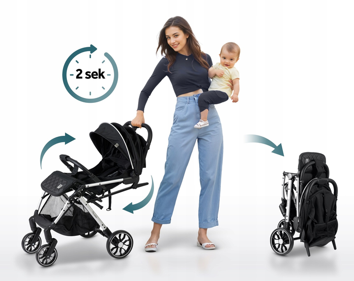 Прогулянкова коляска Nukido Paseo Чорна 76000 (5903890622374) - зображення 12