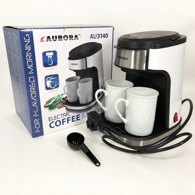 Кофеварка капельная AURORA AU-314O, домашняя кофеварка, маленькая кофемашина для дома Белый - изображение 5