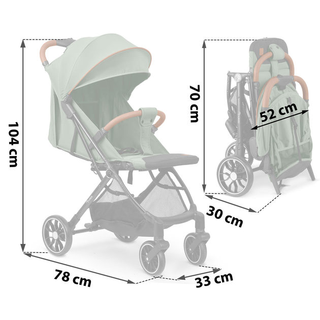 Wózek spacerowy Nukido Paseo Zielony 716005 (5903890622428) - obraz 10