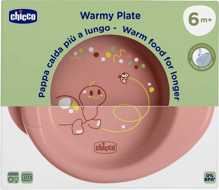 Термостойка тарелка Chicco Warmy Plate 6м+ Розовая (16000.15) - изображение 8