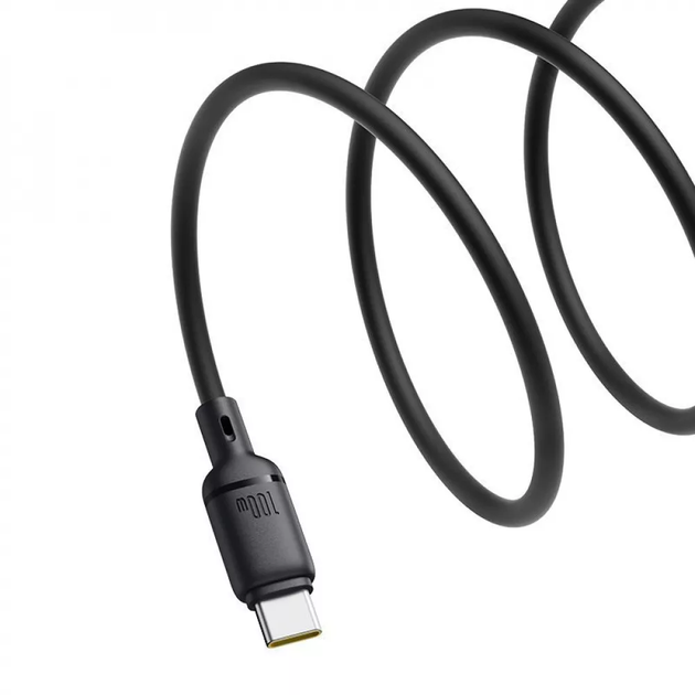 Кабель зарядний Baseus Silky Series Type-C to Type-C 100W 2м обплетення з PVC Чорний - зображення 3