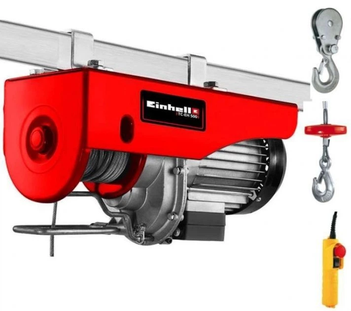 Тельфер электрический TC-EH 500 1000Вт до 500кг трос 12м 15.15кг Einhell (2000003203727) - Фото 3 Тельфер электрический TC-EH 500 1000Вт до 500кг трос 12м 15.15кг Einhell (2000003203727) - изображение 3