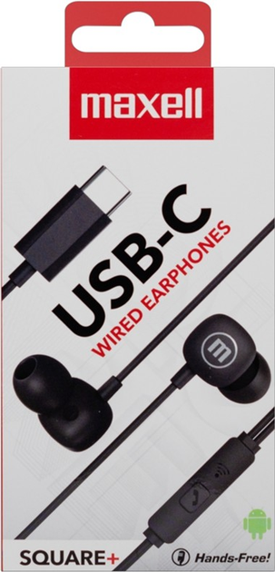Słuchawki Maxell Square+ USB-C Black (MXSSQB) - obraz 2