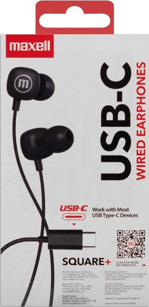 Słuchawki Maxell Square+ USB-C Black (MXSSQB) - obraz 3
