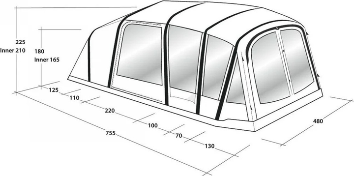 Намет Outwell Jacksondale 7PA Air Tent (5709388129062) - зображення 8
