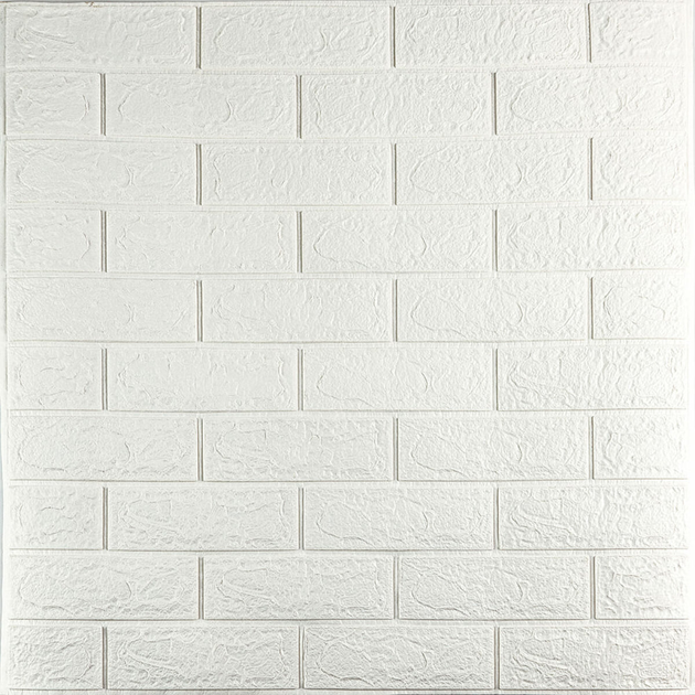 3D панель самоклеящийся кирпич Белый 700х770х3мм Sticker Wall - изображение 2