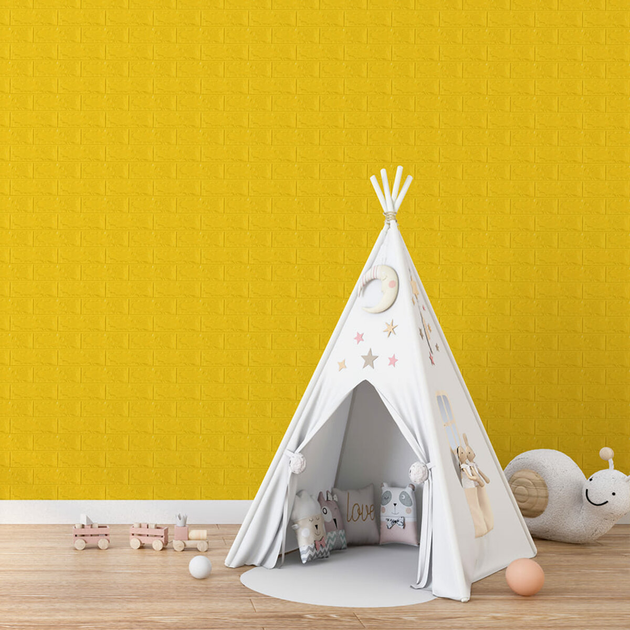 3D панель самоклеящийся кирпич Желтый 700х770х7мм (010-7) SW-00000049 Sticker Wall - изображение 9