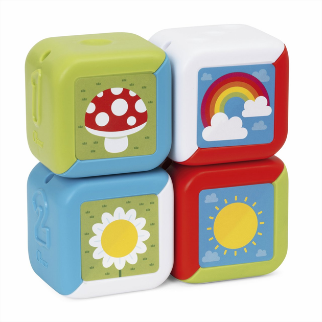 Zabawka edukacyjna 2 w 1 Chicco Multisensoryczne kostki Montessori (8058664171460) - obraz 4