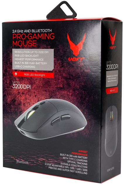 Mysz Varr Gaming 6D Wireless/Bluetooth Black (VGM16090) - obraz 8
