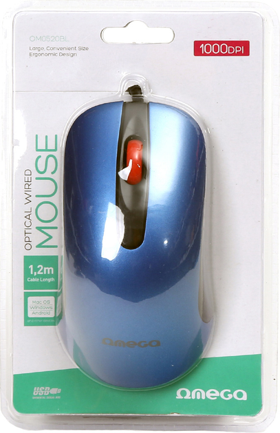 Mysz Omega OM-520 USB Black/Blue (OM0520BL) - obraz 5
