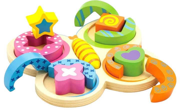 Drewniany puzzle - sorter Viga na podstawce Motyl 59924 (6934510599249) - obraz 3