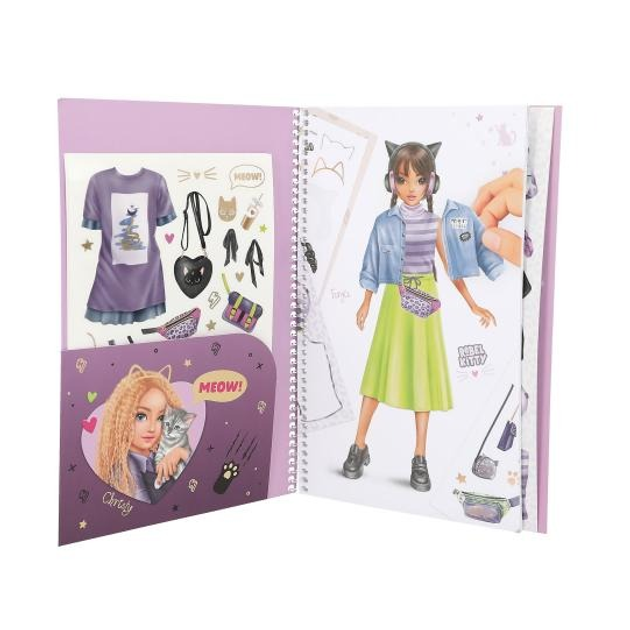 Zestaw kreatywny Depesche Dress Me Up Big Top Model z naklejkami Rebel Kitty 13387A (4010070695538) - obraz 6