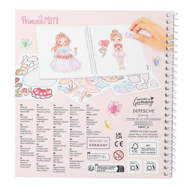 Zestaw kreatywny Depesche Dress Me Up z naklejkami Princess Mimi 13577A (4010070702465) - obraz 4