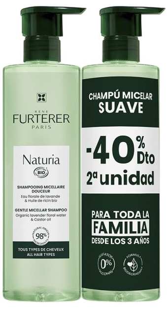 Набір міцелярних шампунів Rene Furterer Naturia 2 x 400 мл (3282779399166) - зображення 1