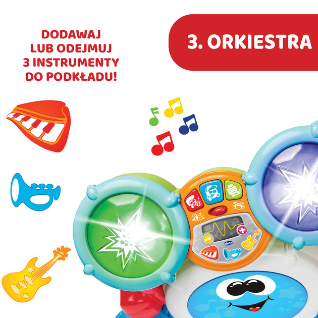 Interaktywna zabawka Chicco Perkusja dla dziecka (8058664114658) - obraz 6