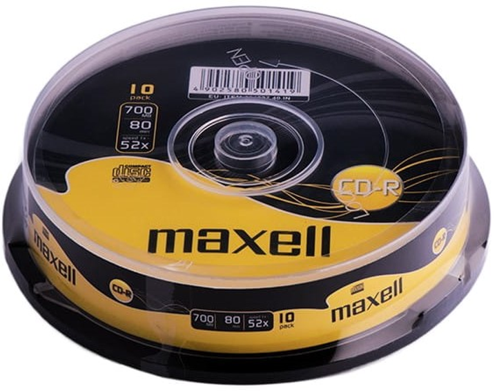 Dyski Maxell CD-R 700 MB 52x Cake 10 szt (MX10) - obraz 1