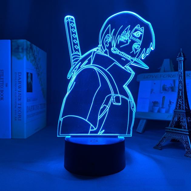 Светильник с 3D эффектом led лампа Итачи Учиха из аниме Наруто Naruto ночник с пультом (100029.28) - изображение 2