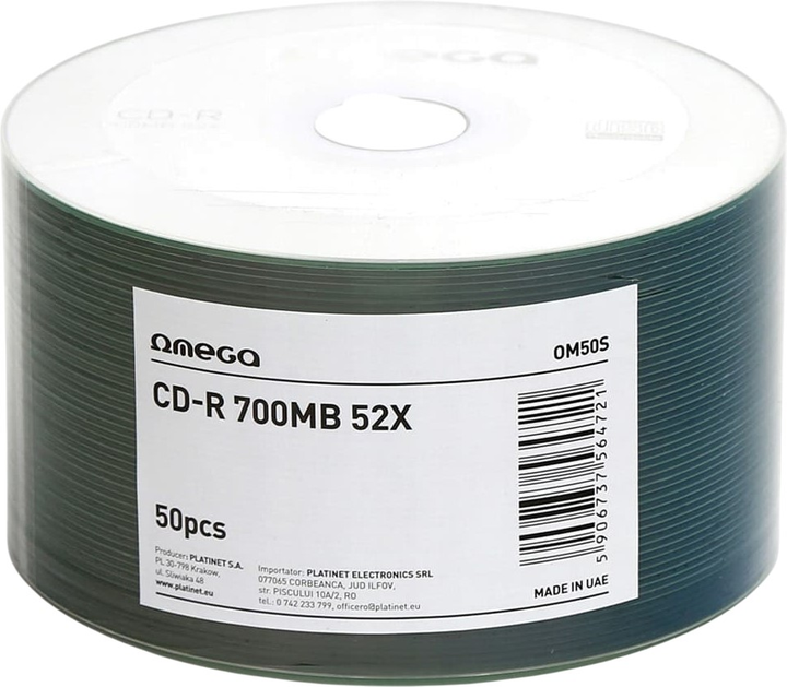 Dyski Omega CD-R 700 MB 52x  50 szt (56472) - obraz 1