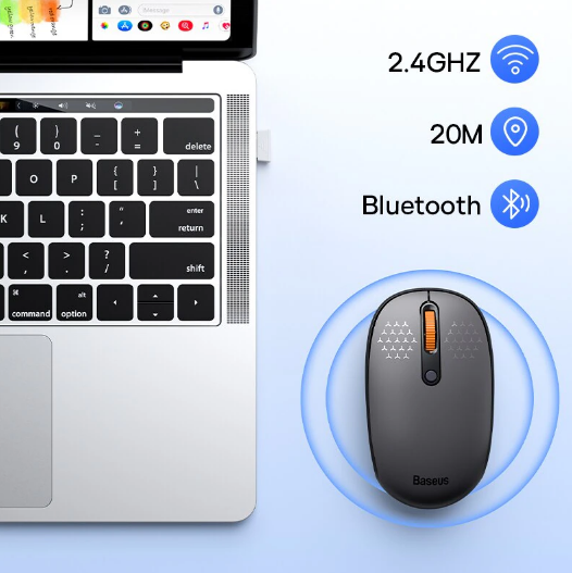 Беспроводная мышка Baseus с тремя режимами работы, Bluetooth 5.0, 2,4G - изображение 5