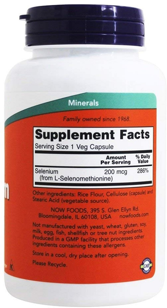 Minerały Now Foods Selen 200 mcg 180 kapsułek żelowych (733739014863) - obraz 2