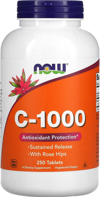 Вітаміни Now Foods C-1000 з шипшиною 250 таблеток (733739006820) - зображення 1