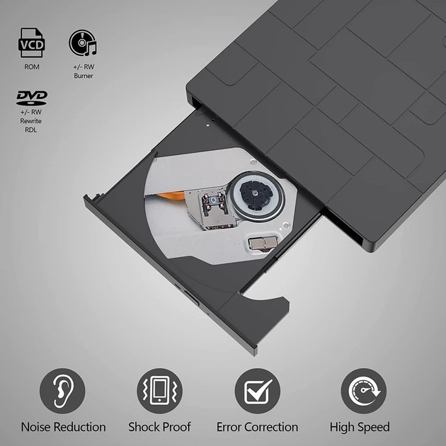 Внешний DVD-привод BauTech BT670 многофункциональный Черный (1015