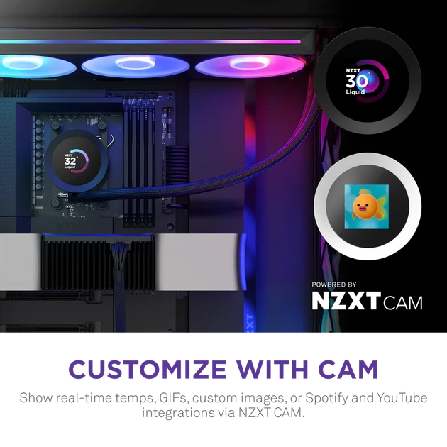 Система рідинного охолодження NZXT Kraken Plus RGB V2 360 мм AIO Liquid Cooler Black (RL-KR360-B2) - зображення 7