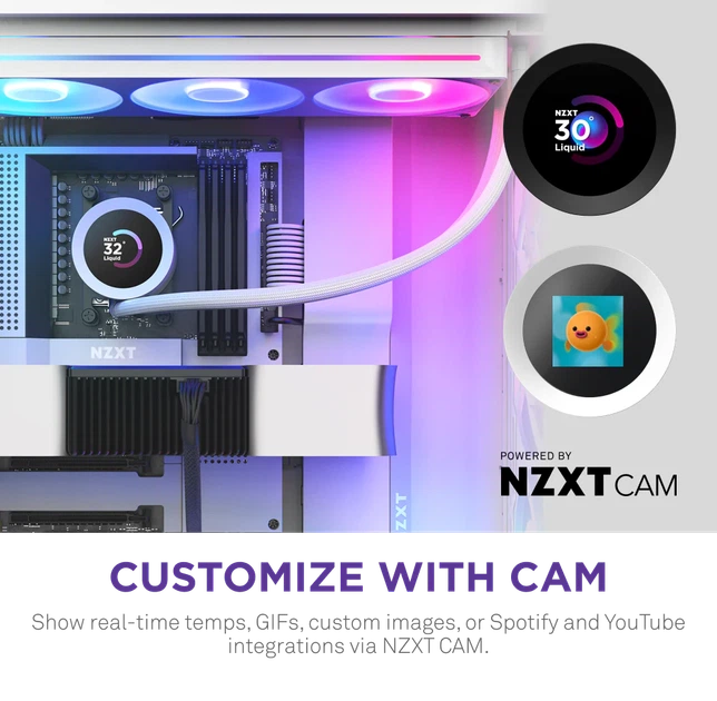 System chłodzenia cieczą NZXT Kraken Plus RGB V2 360 mm AIO Liquid Cooler White (RL-KR360-W2) - obraz 7