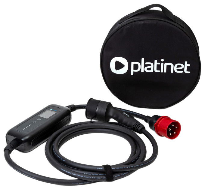 Портативний автомобільний зарядний пристрій Platinum EV/PHEV AC Type 2 16A  11kW CEE 5m LCD WIFI Tuya Black (EV_PPCW5M11) - зображення 1