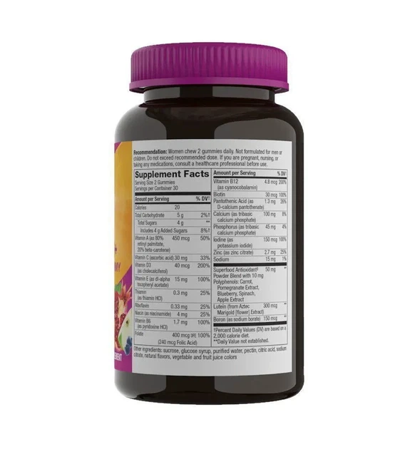 Мультивитамины для женщин после 50 Women's 50+ Gummy Vitamins Nature's Way Смесь ягод 60 жевательных - изображение 3