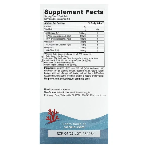 Риб'ячий жир для дітей від 6 до 12 років Complete Omega Junior Nordic Naturals Лимон 180 міні-капсул - зображення 3
