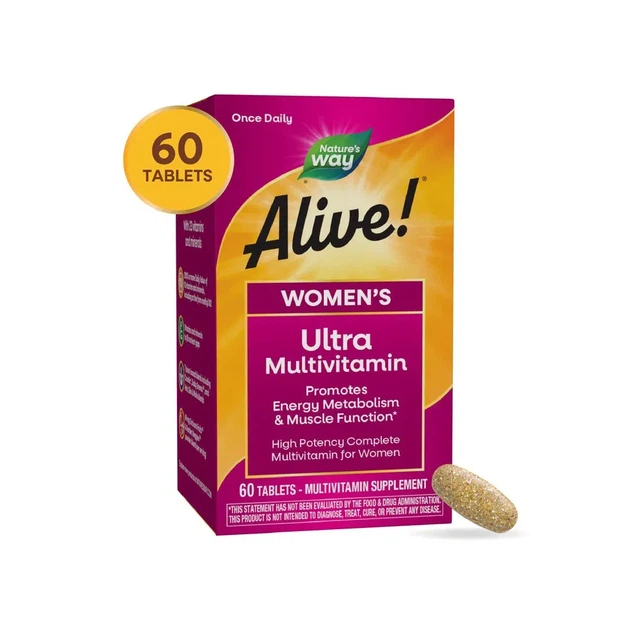 Мультивитамины для женщин Alive ! Women's Multi-Vitamin Nature's Way 60 таблеток - изображение 5